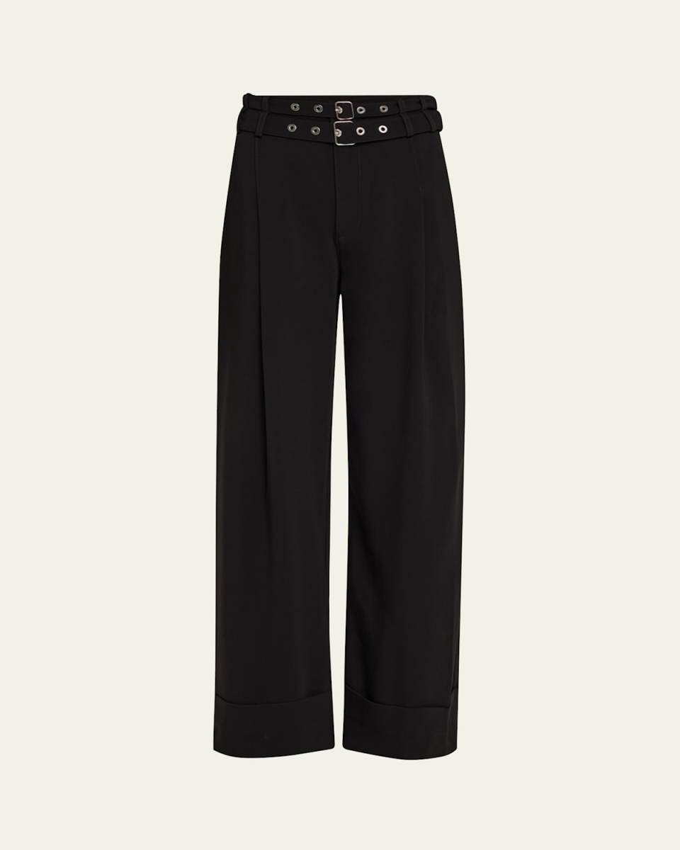 Cortina Crepe Pants with Double Belt
